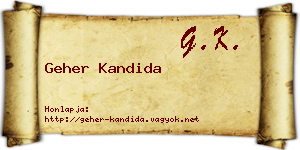 Geher Kandida névjegykártya